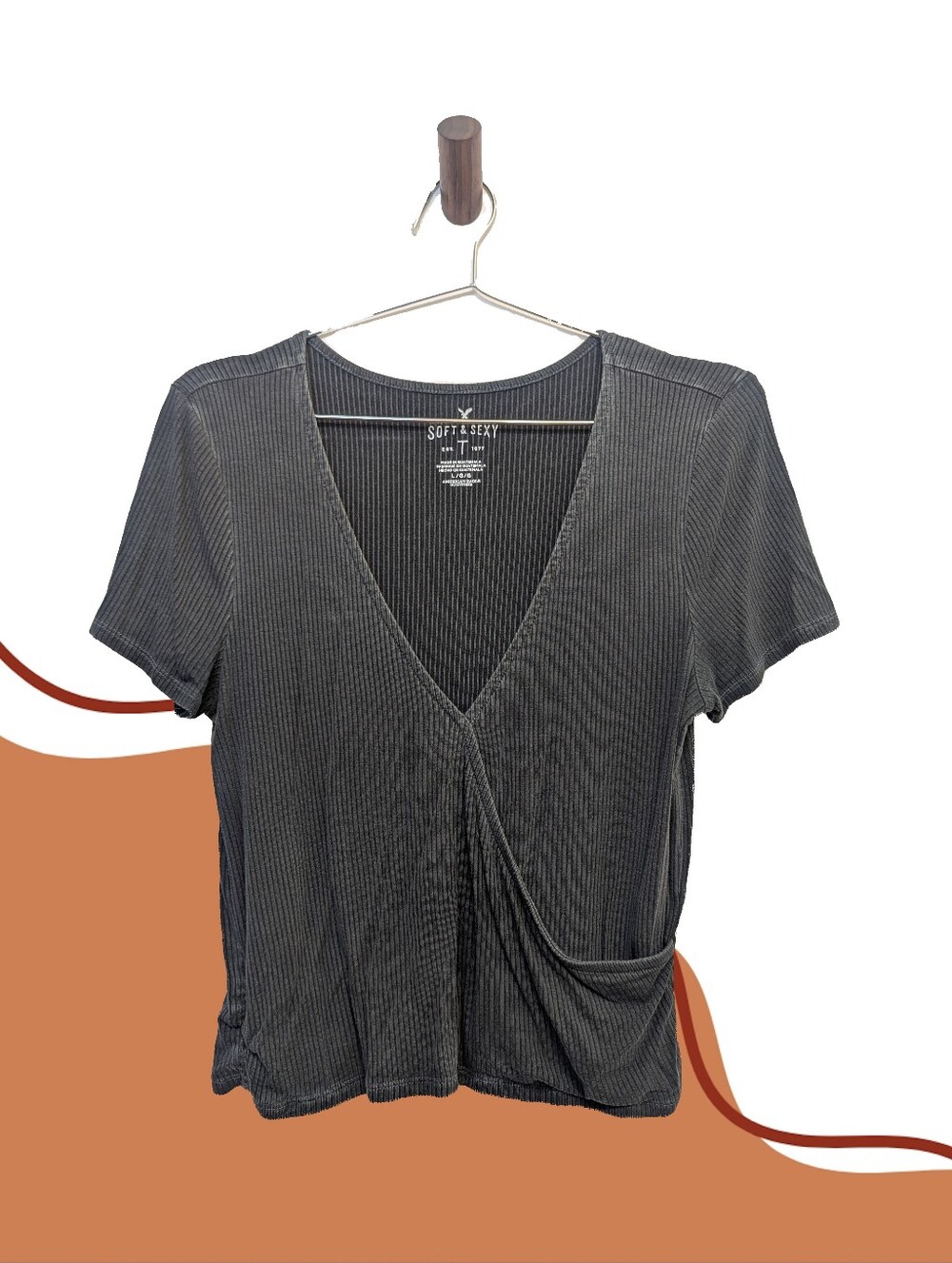 AEO Soft + Sexy Wrap Crop Top